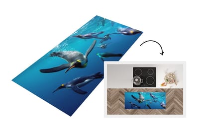 Keukenloper - Loper keuken - Pinguïns onder water - 120x50 cm - Keukenloper vinyl