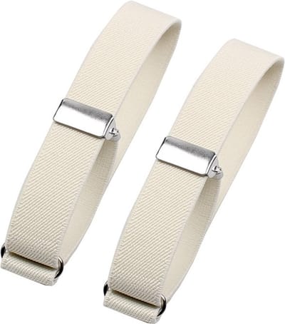 Luxe Elastische Mouwophouders I Verstelbaar I Mouw Ophouder I 1 Paar I 2 Stuks I 2 X 32 CM I Wit