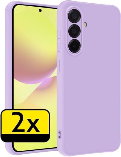 Hoesje - 2 Stuks - Geschikt voor Samsung Galaxy A36 - Sterk & Shockproof - Case Siliconen - Back Cover - Telefoon Hoes - Telefoonhoesjes - Lila