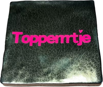 Hippe tegeltje met tekst: Topperrrtje | Goud met neon roze | Hippe Spreuktegel | Complimenten cadeau | Hart onder de riem cadeau | Moederdag | vaderdag | Complimentendag | Origineel cadeau | Geslaagd | Nieuwe baan uitdaging