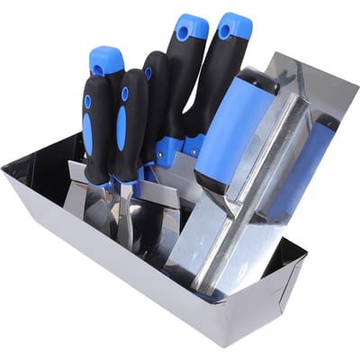 Gipsplaat Spatel Set Roestvrij Staal Schraper Schep Stukadoorsspaan 14 Inch Modderpan voor Muur Taping Verspreiden Schilderen