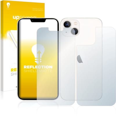 upscreen - Screenprotector voor Apple iPhone 13 (Voor+Achter) - Folie Beschermfolie anti glare matte
