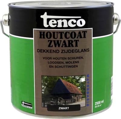 Tenco houtcoat zwart waterbasis zijdeglans - 2,5 liter
