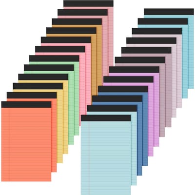 Juridische Notitieblokken - Schrijfblokken Kantoor - Notities Maken - Smalle Lijnvoering - 5 x 8 Inch - Veelkleurig