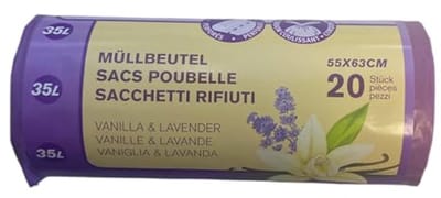 Multifunctionele scheurvaste vuilniszakken met trekkoord - 35 liter - Vanilla & Lavendel - 60 zakken