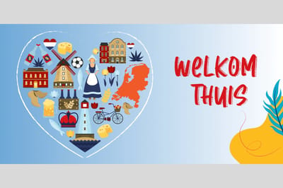 Welkom Thuis Spandoek Blauw 100x200cm