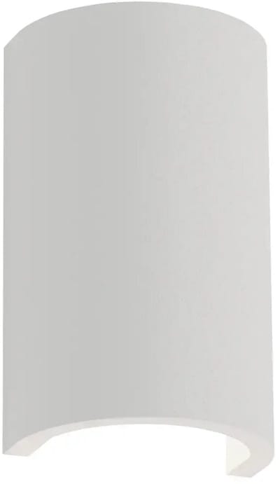 Artdelight - Wandlamp Nantes glad H 18 cm gips wit