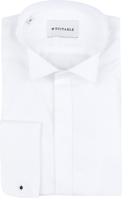 Smoking Overhemd Miami Wit - Boordmaat 39 - Heren Smoking Shirt - 100% katoen - Regular-Fit pasvorm