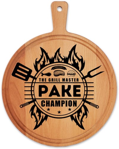 BBQ Plank - Pake, The Grill Master Champion - Barbeque - Borrelplank - JMWOODS - Frysk - Fryslan - Friesland - Fries -Vleesplank - Beukenhout - Pake dag - Geschenk - Vaderdag - Cadeau - Kado