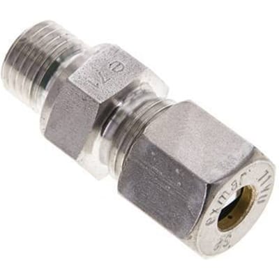 8S & M14x1.5 RVS Rechte Knelfitting Buitendraad 500bar FKM ISO 8434-1