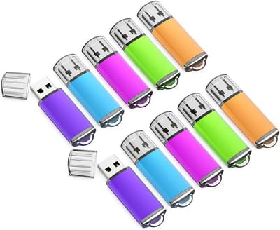 10 Pack USB 2.0 Flash Drives 64GB - Geheugensticks in Gemengde Kleuren