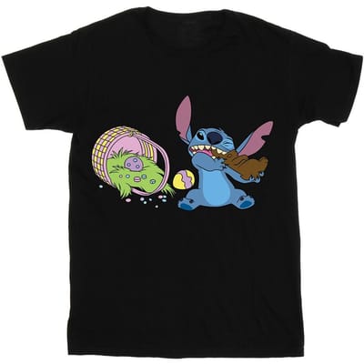 Disney Jongens Lilo en Stitch Paaseieren T-shirt (Zwart)