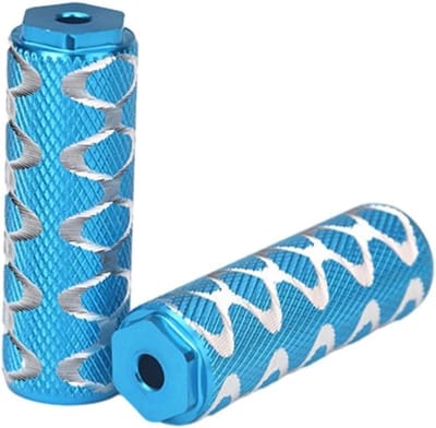 Fietssteunen - Voetsteunen Aluminium - Extra Steun Fietsen - Antislip Oppervlak - 75x25mm - Blauw