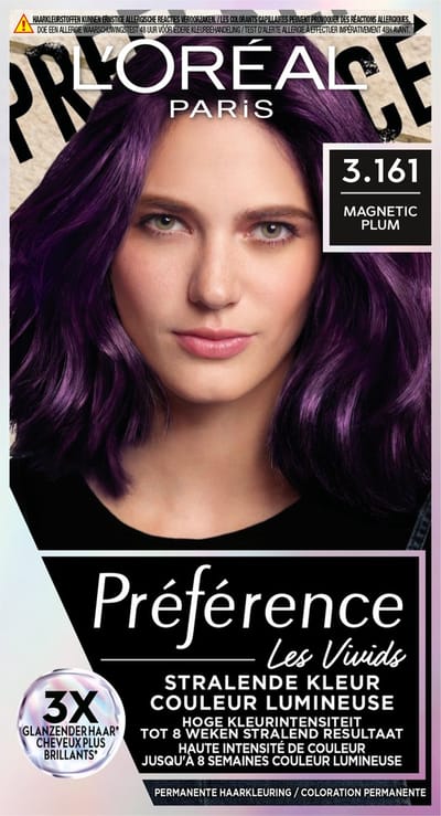L'Oreal Paris Préférence Vivids 3.161 - Magnetic Plum Pigalle - Permanente Haarkleuring