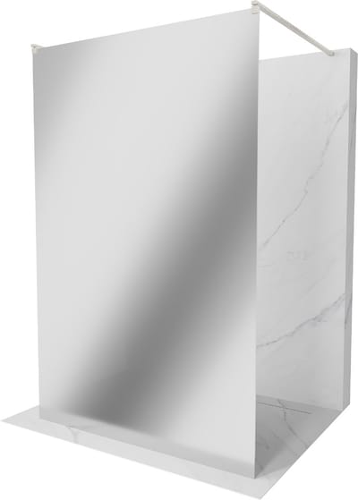 Mexen Kioto vrijstaande douchewand 100 x 200 , spiegel 8 mm, geborsteld nikkel - 800-100-002-97-50