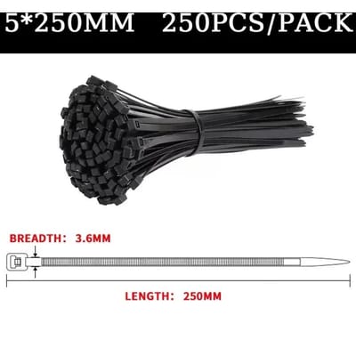 Collier de serrage en nylon plastique autobloquant 5 x 200 mm 5 x 300 mm Anneau de fixation pour collier de serrage noir 8 x 500 mm Grand collier de serrage à fermeture éclair 1 Pack