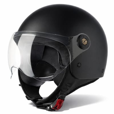 VINZ Duoro Scooterhelm - Motorhelm - Jet Helm voor Vespa, Scooter, Motor Brommer & Snorfiets - Mat Zwart - XS