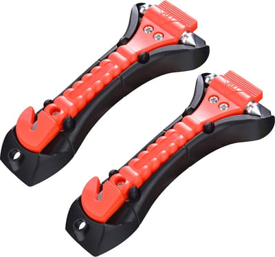 Reddingshamer - 2 Pack - Veiligheidshamer - Noodhamer - Veiligheidshamer - Auto-noodhamer - Glasbreker - Ruitentikker - Reddingshamer