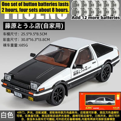 Initial D 1:18 Toyota Ae86 Trueno Sprinter Corolla Berline Sport Modèle de Voiture de Course en Alliage Modèle de Voiture de Sport en Métal Moulé sous Pression Cadeaux de Simulation