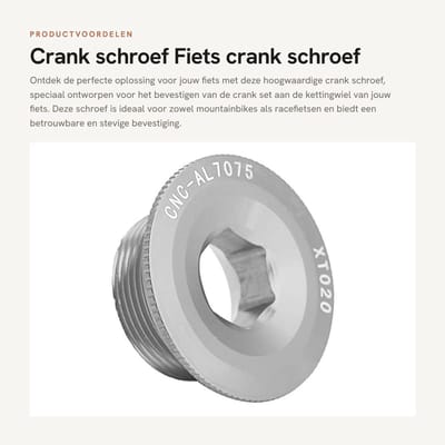 Dailygoods- Zwengelschroef Aluminiumlegering - Fiets Crankarm Bevestigingsbout - Zwengelset - Mountainbike/Racefiets - 20 mm - 100% Gloednieuw - Crankschroef