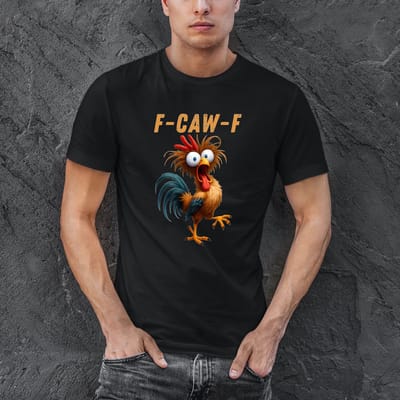 Heren T-shirt Maat S-Kleur Zwart- F-Caw-F- Uniseks. f caw f shirt.