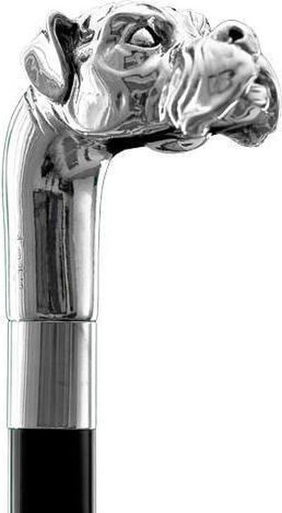 MadDeco - Boxer - Beukenhouten wandelstok met zilver verguld handvat - Italiaans design
