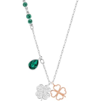 Swarovski Symbolic Collectie Groene Gelukkige Klavertje Vier Ketting Damesketting 5535554 Box (Random Color) white