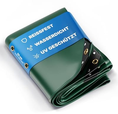 Premium Waterdicht Afdekzeil 400x800cm – UV Bestendig en Scheurvast PVC Zeil voor Tuin, Bouw en Meer – Winterbestendig Groen