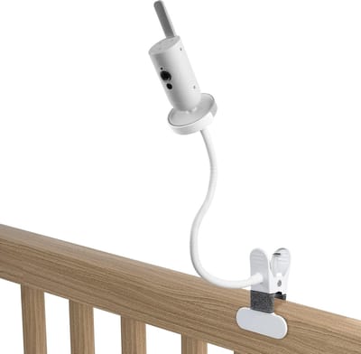 Babyfoon houder – verstelbare siliconen cliphouder zonder boren, flexibel en stabiel, wit, compatibel met Philips Avent