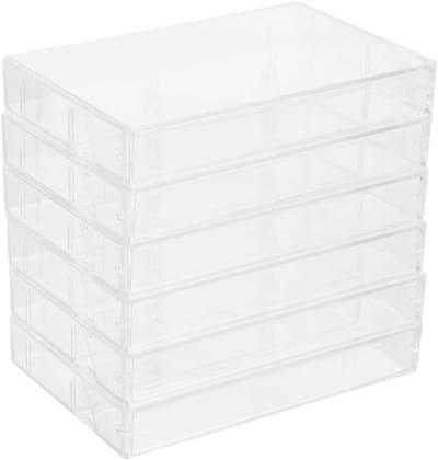 6 Stuks Transparante Cassetteboxen van Robuuste Kunststof voor Opbergen en Beschermen van Standaard Tonbandcassettes, Ideaal voor Organisatie en Bewaring