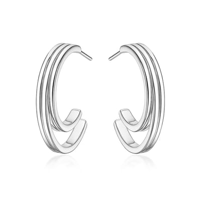 Luxe Zilver Oorringen - Classic Dames Oorbellen - Dames Oorringen Zilver - Echt Zilver- Zilver 925 - Amona Jewelry