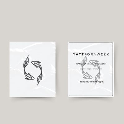 Tijdelijke tattoo vissen yin yang | Neptattoo volwassenen | Tijdelijke tattoo voor volwassenen | Temporary tattoo | Plaktattoos voor volwassenen | Neptattoos | Probeer zorgeloos een tattoo | tattforaweek