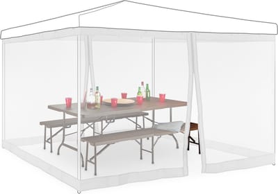 muggennet partytent - 2 klamboe zijwanden - voor 3 x 3 m paviljoenen - wit