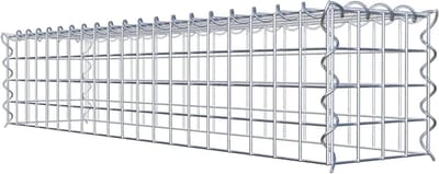 Steenkorf Hoekmand - Schanskorf Aanbouwmand - Tuin Afscheiding - Galvanisch Verzinkt - 100x20x20 cm