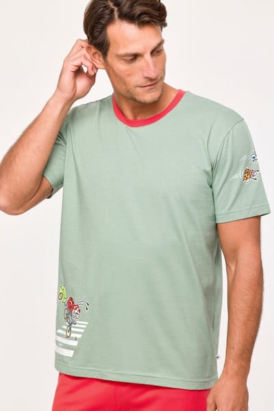 Woody Jongens-Heren Pyjama groen - maat 152/12J