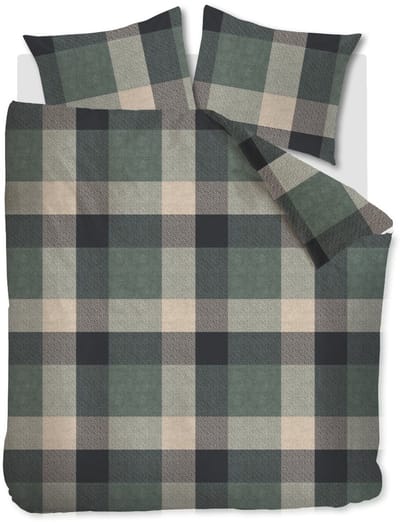 Beddinghouse Dekbedovertrek Flanel Dario Green 2 persoons
