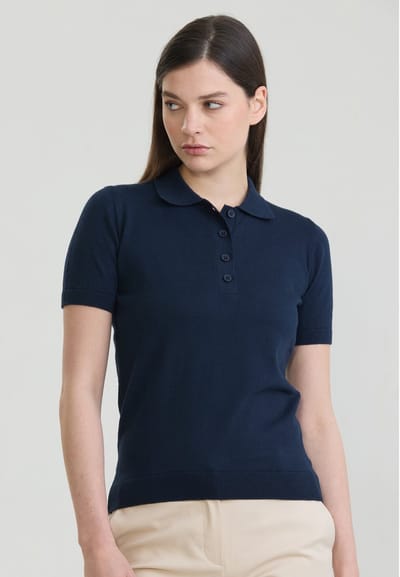 Felix Hardy Polo Shirt Korte Mouwen 100% Katoen Dames Navy - S
