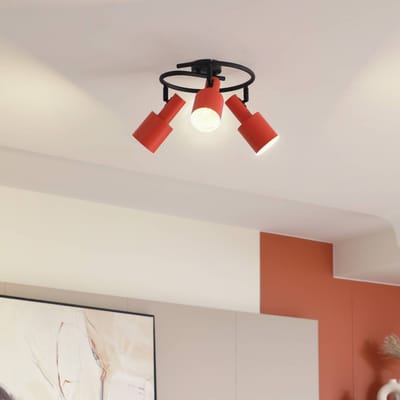 Lindby - buitenspot - 3lichts - IJzer - H: 25 cm - E27 - oranje, zwart