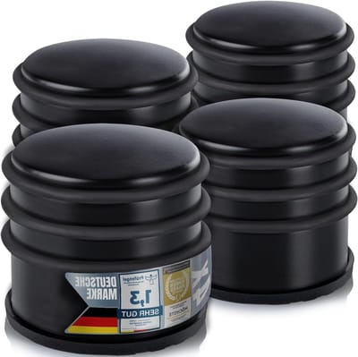 Deurstoppers - Deurhouders Deurwiggen - Deuren Open Houden - Zwaar Roestvrij Staal - 7x6cm 4 stuks - Zwart