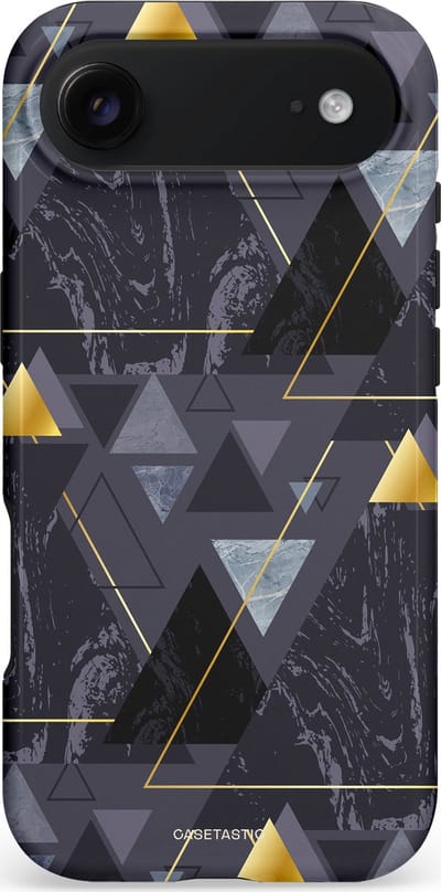 Casetastic hoesje geschikt voor Apple iPhone Air - MagSafe - Dubbellaagse bescherming - Zwart Goudpatroon - Fashion Case - Donkergrijs Grijs Goud