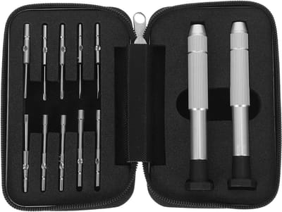 Kleine Schroevendraaierset - Mini Reparatie Tools - Precisie Reparatie - Stevige Koffer - 8.7 cm Lengte - Zilver