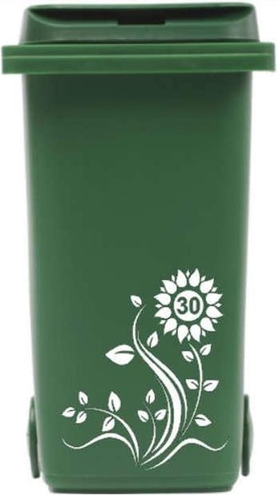 Sticker kliko / container bloem met huisnummer | Rosami