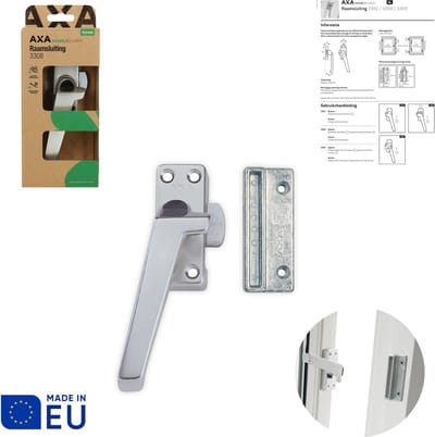 AXA Raamsluiting - 3308 - Raamkruk - Afsluitbaar met knop - Links naar buiten draaiend - Aluminium