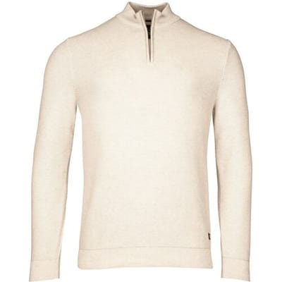 Baileys Trui Two-Tone Jacquard Half Zip Collar Allover Plated Kitt Melange / male