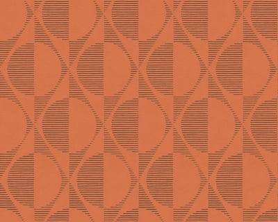 SYMMETRISCH RETRO BEHANG - Oranje Zwart - AS Creation Pop Style