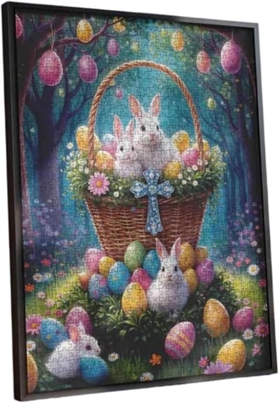 Paashaaspuzzel 1000 Stukjes - Uitdagende Legpuzzel - Familie Spelletjes - Grote Wanddecoratie - 50x70 cm - Veelkleurig