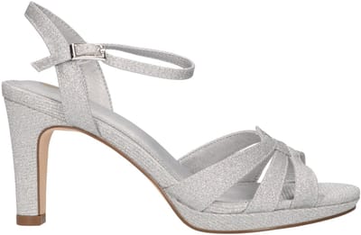 La Strada Sandaal Zilver Glitter Textiel - Damesschoenen - Maat - 37