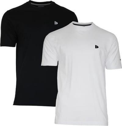 2-Pack Donnay - T-shirt (Vince) - Sportshirt - Heren - White/Black (997) - maat S