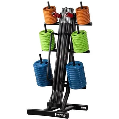 HMS SBP22 Serie - Trainingspomp Set - Sztanga 200kg - Met Rack STR40