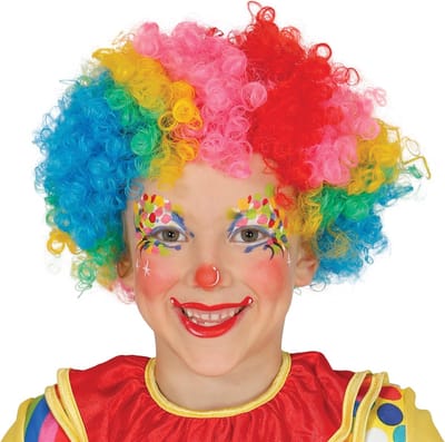 Clown verkleed pruik voor kinderen - gekleurd - Carnaval verkleed accessoires - clowns pruiken